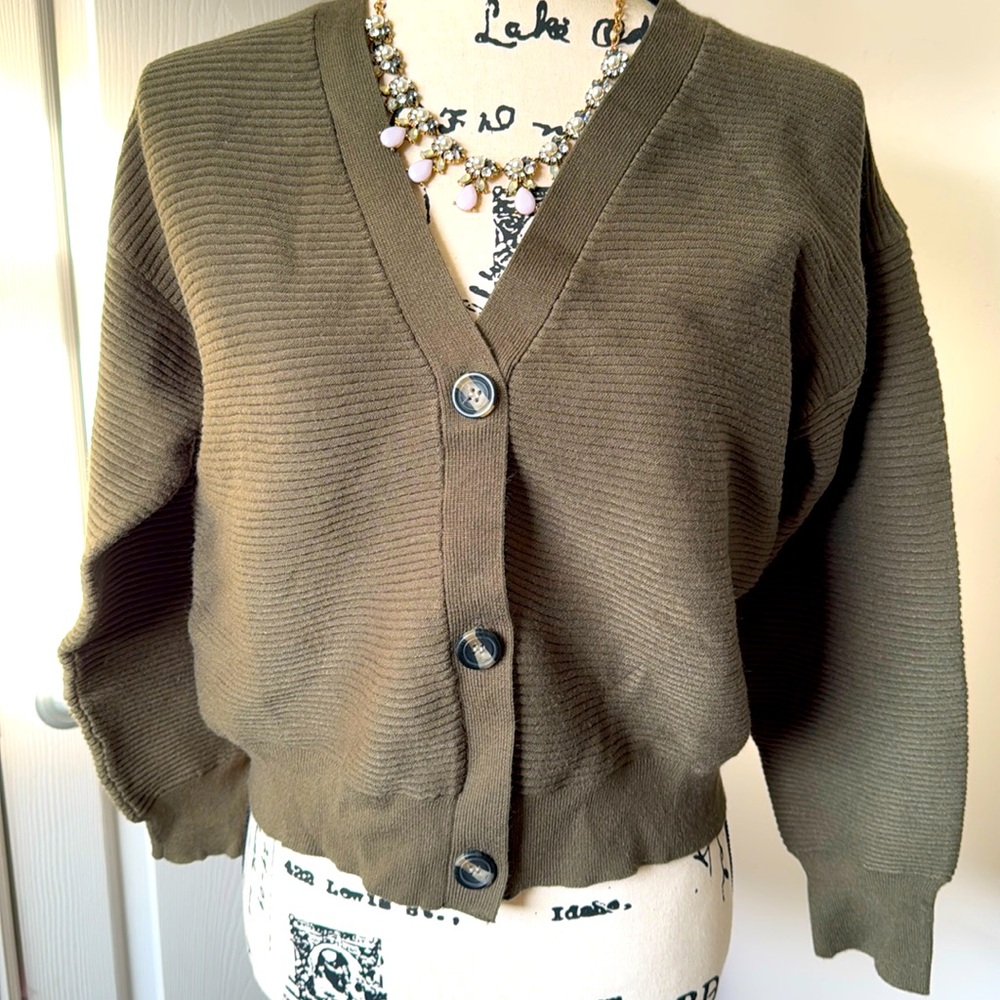 Olive Green Cardigan